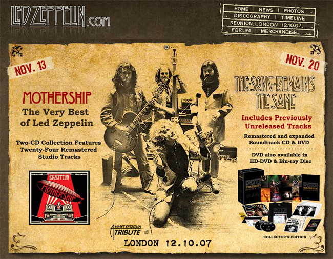 Led Zeppelin открыли новый сайт